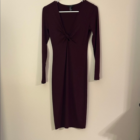 Forever 21 Deep Burgundy Long Sleeve Dress - Picture 1 of 3